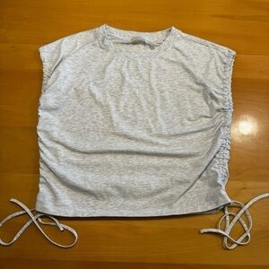 Zella Women's Gray Ribbed Knit Drawstring Ruched Tube‎ Top Size M